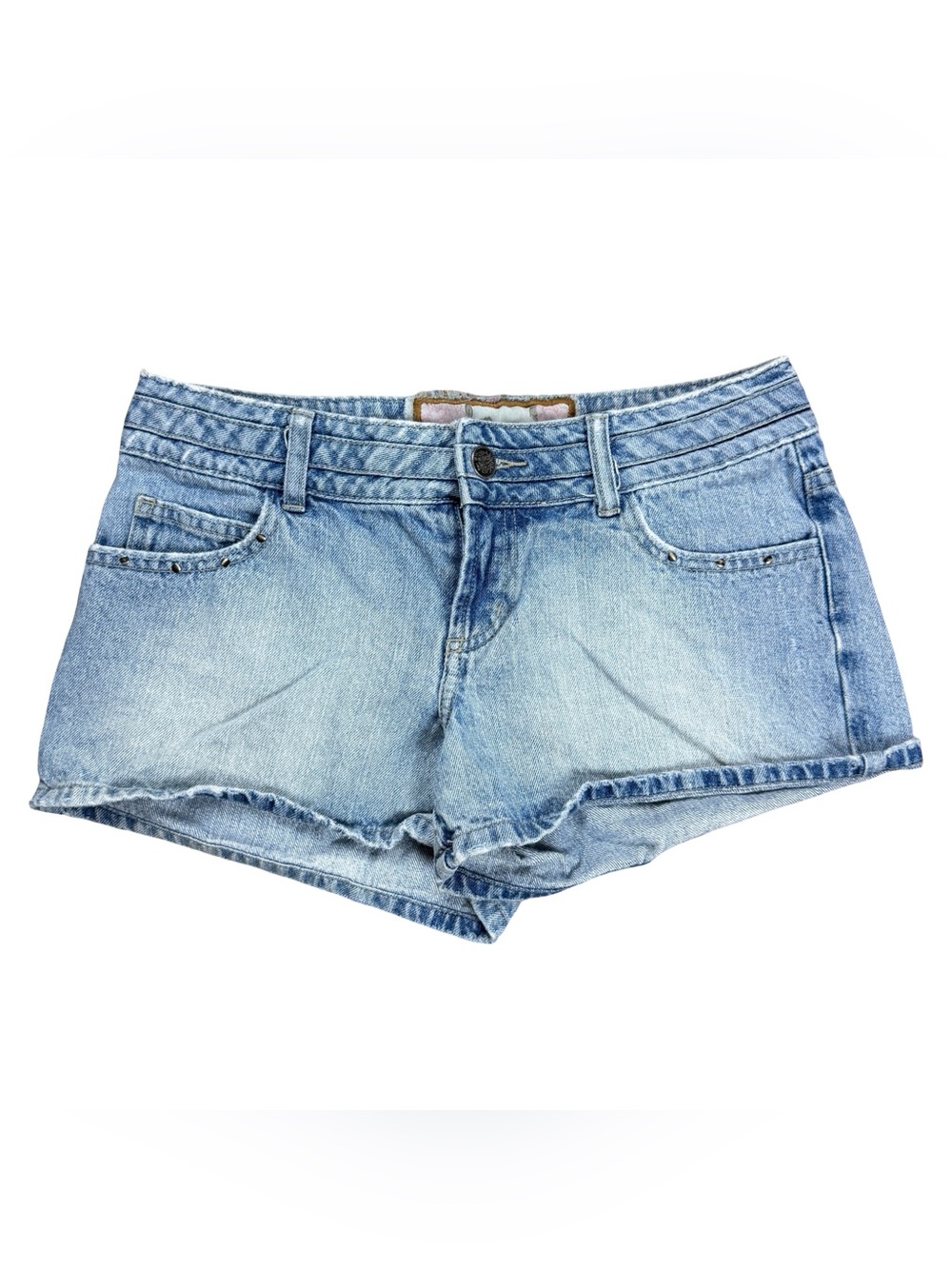 Vintage Y2K Women’s SO Light Wash Cute Booty Micro Blue Shorts Size 5